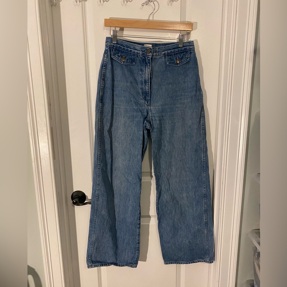 Aritzia Wilfred Free Wide-Leg Denim Jeans in Light Blue